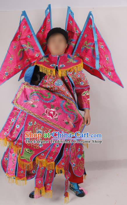 Professional Chinese Peking Opera Blues Female General Embroidered Costumes for Adults
