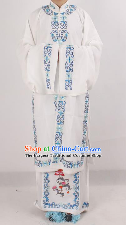Professional Chinese Peking Opera Diva Embroidered White Costumes for Adults