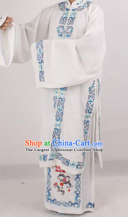 Traditional China Beijing Opera Costume Gifted Scholar Embroidered Robe and Hat Ancient Chinese Peking Opera Embroidery Clothing
