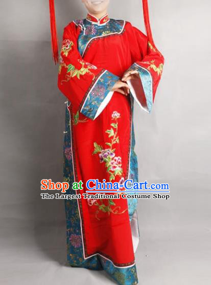 Professional Chinese Beijing Opera Actress Qing Dynasty Princess Embroidered Red Costumes for Adults