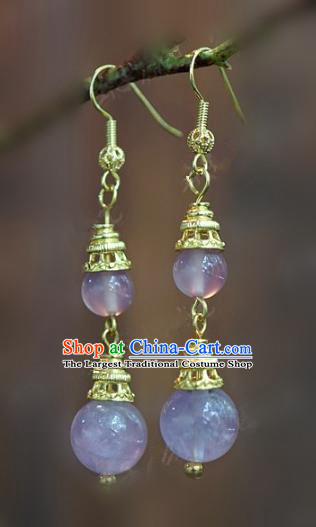 Chinese Handmade Crystal Earrings Ancient Bride Ear Jewelry Accessories for Women