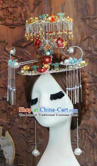Chinese Handmade Wedding Hair Accessories Ancient Bride Phoenix Coronet Hairpins Complete Set for Women