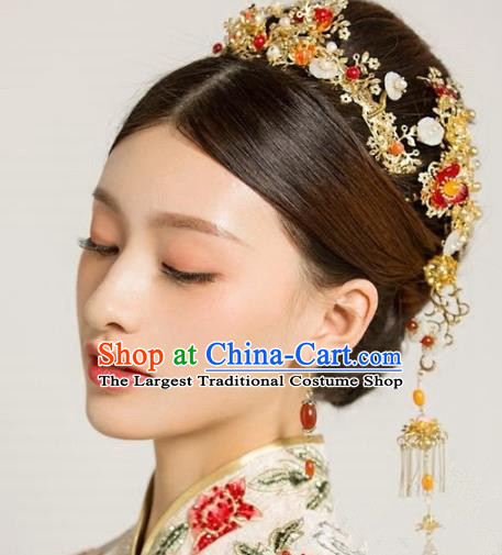 Chinese Handmade Wedding Hair Accessories Ancient Hair Clasp Hairpins Complete Set for Women