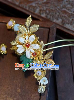 Chinese Handmade Ancient Hair Accessories Ancient Hanfu Leaf Hairpins for Women