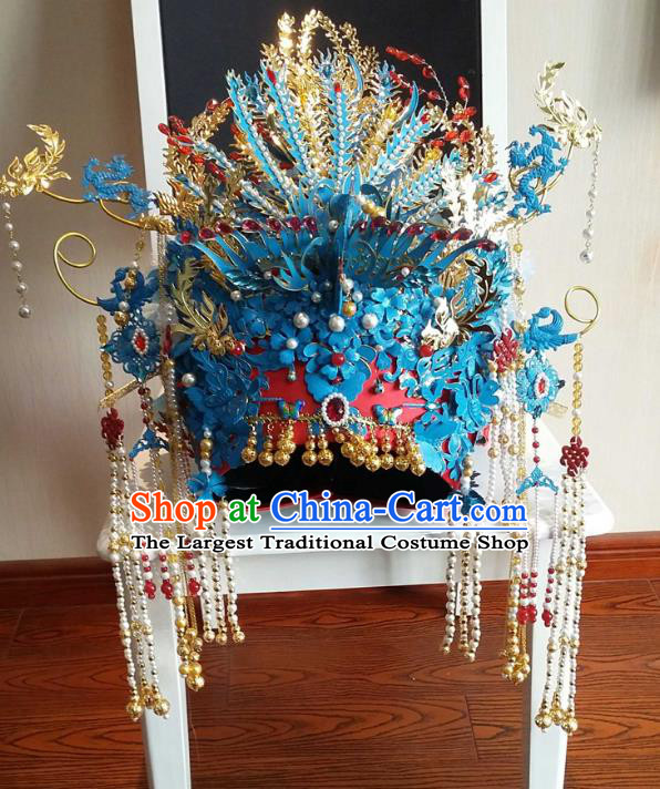 Chinese Ancient Handmade Ming Dynasty Bride Phoenix Coronet Hairpins Hair Accessories for Women