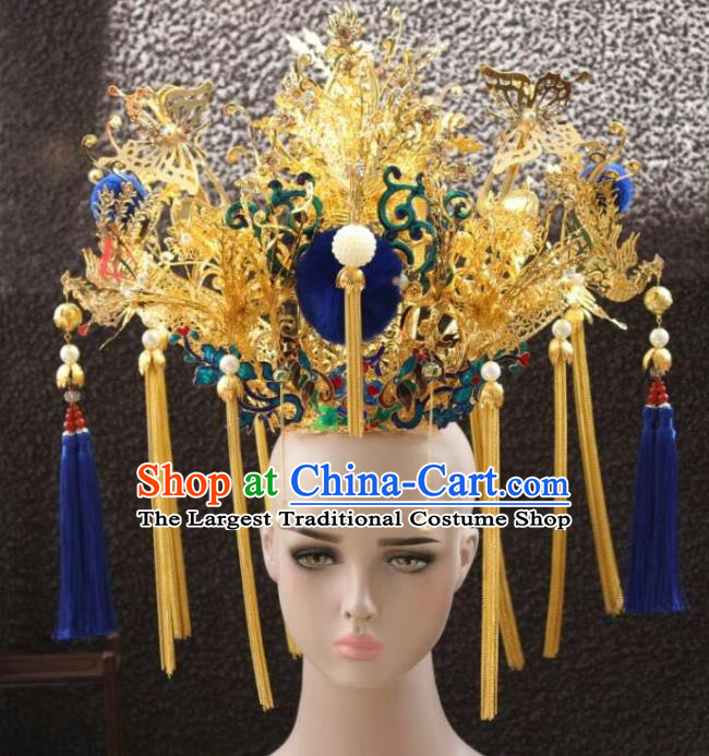 Chinese Ancient Handmade Qing Dynasty Manchu Princess Phoenix Coronet Hairpins Hair Accessories for Women