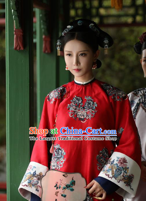 Story of Yanxi Palace Traditional Chinese Qing Dynasty Palace Lady Costume Asian China Ancient Manchu Embroidered Clothing