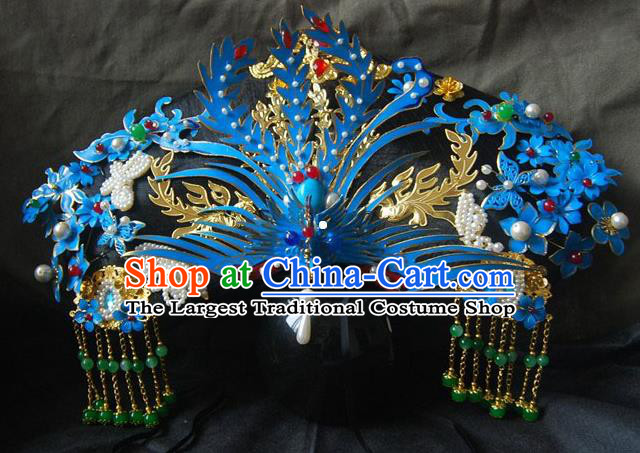 Chinese Ancient Handmade Qing Dynasty Queen Phoenix Coronet Hairpins Hair Accessories Complete Set for Women