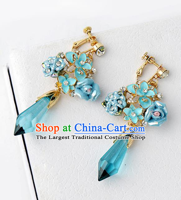 Top Grade Handmade Chinese Wedding Jewelry Accessories Bride Green Crystal Earrings for Women