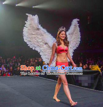 Top Grade Catwalks Swimsuit Wing Stage Performance Model Show Customized White Feather Wings for Women
