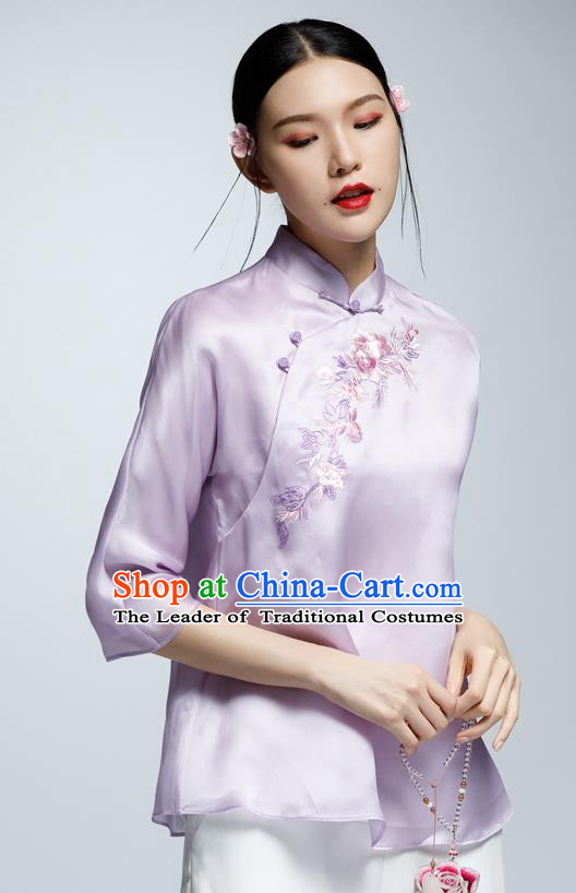 Traditional Ancient Chinese Young Women Cheongsam Dress Republic of China Tangsuit Stand Collar Blouse Dress Tang Suit Clothing