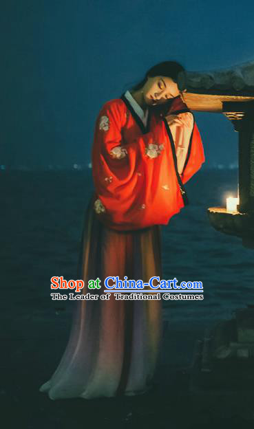 Chinese Ancient Palace Lady Hanfu Han Dynasty Imperial Concubine Queen Embroidered Historical Costumes