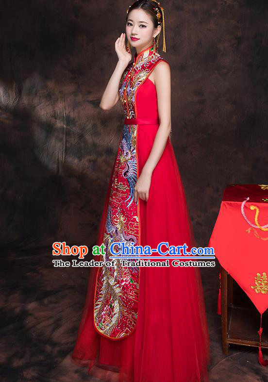 Traditional Chinese Wedding Costumes Traditional Xiuhe Suits Ancient Chinese bridal Full Dress