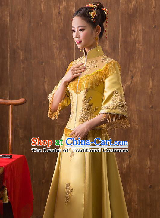 Traditional Chinese Wedding Costumes Traditional Xiuhe Suits Ancient Chinese bridal Full Dress