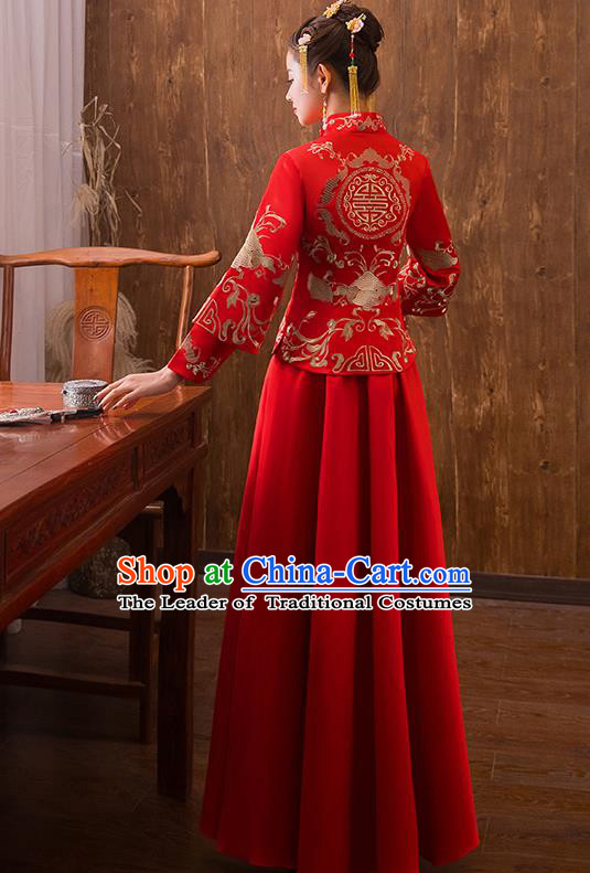 Traditional Chinese Wedding Costumes Traditional Xiuhe Suits Ancient Chinese bridal Full Dress