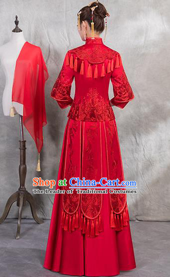 Traditional Chinese Wedding Costumes Traditional Xiuhe Suits Ancient Chinese bridal Full Dress