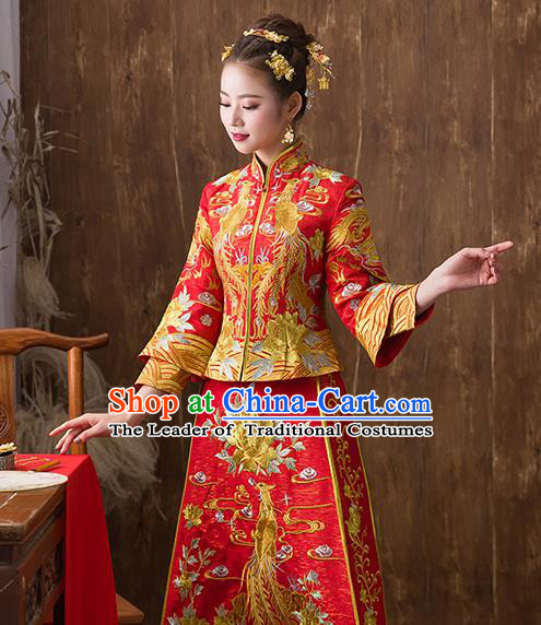 Traditional Chinese Wedding Costumes Traditional Xiuhe Suits Ancient Chinese bridal Full Dress