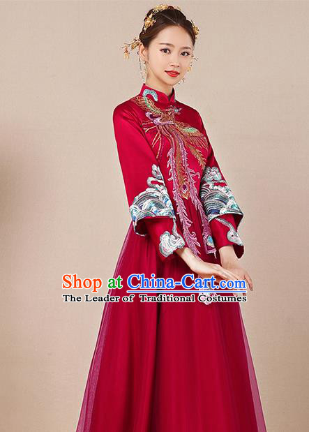 Traditional Chinese Wedding Costumes Traditional Xiuhe Suits Ancient Chinese bridal Full Dress