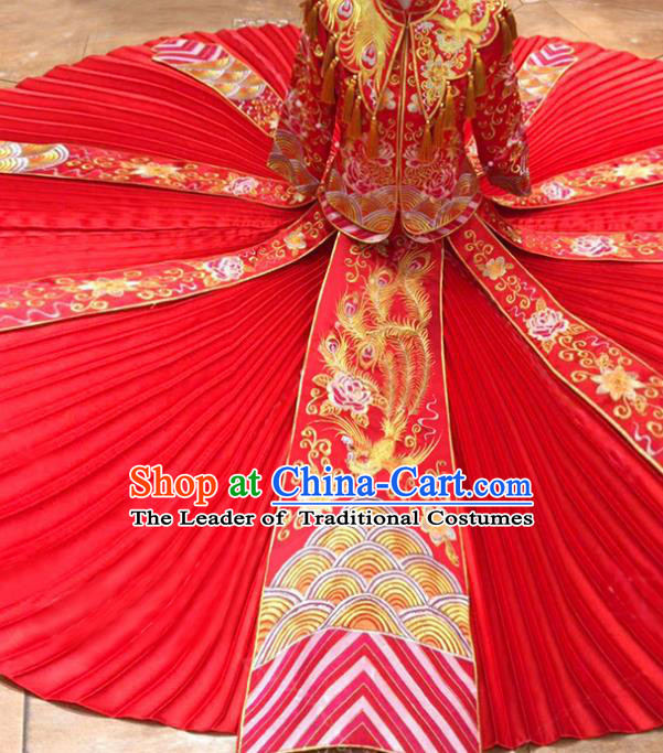 Traditional Chinese Wedding Costumes Traditional Xiuhe Suits Ancient Chinese bridal Full Dress