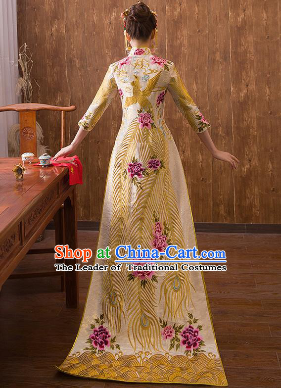 Traditional Chinese Wedding Costumes Traditional Xiuhe Suits Ancient Chinese bridal Full Dress