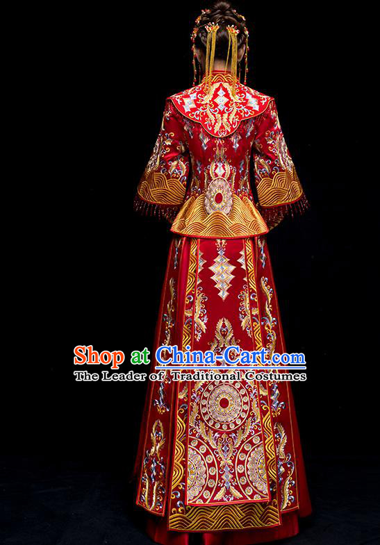 Traditional Chinese Wedding Costumes Traditional Xiuhe Suits Ancient Chinese bridal Full Dress