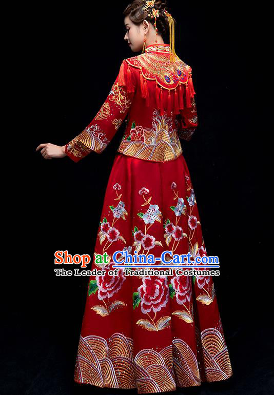 Traditional Chinese Wedding Costumes Traditional Xiuhe Suits Ancient Chinese bridal Full Dress