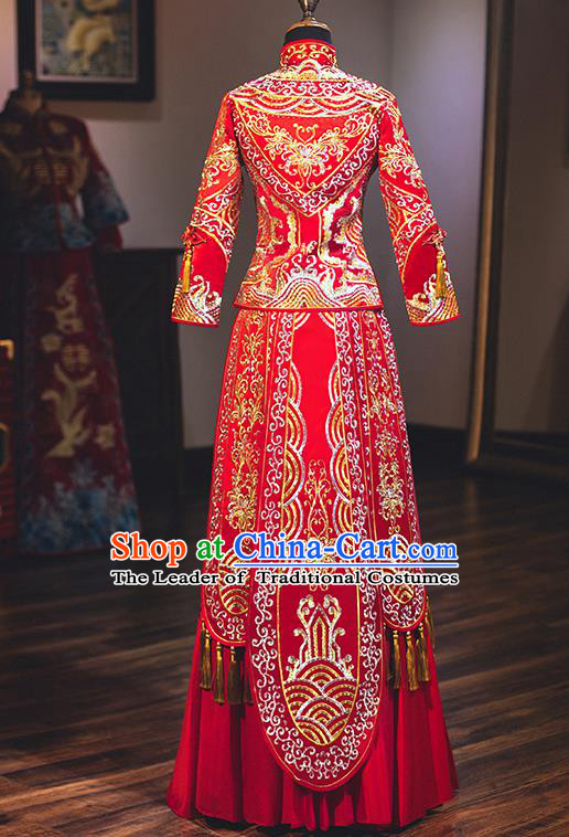 Traditional Chinese Wedding Costumes Traditional Xiuhe Suits Ancient Chinese bridal Full Dress