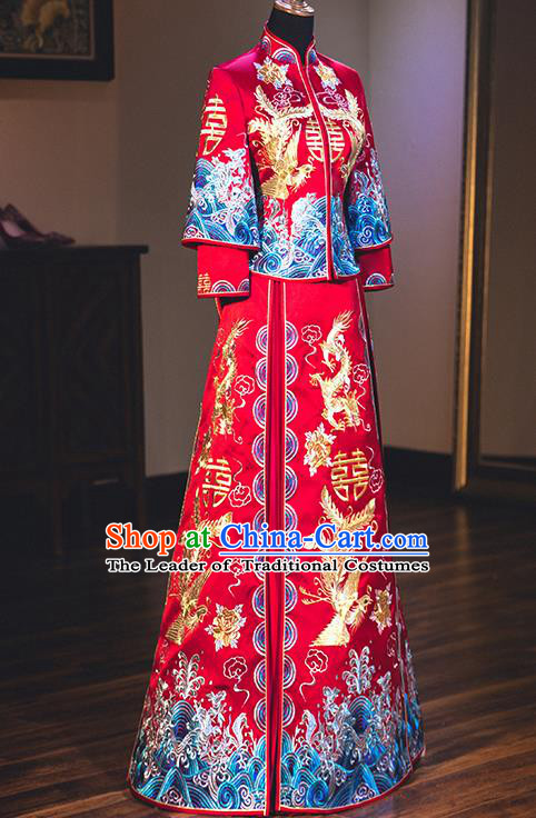 Traditional Chinese Wedding Costumes Traditional Xiuhe Suits Ancient Chinese bridal Full Dress