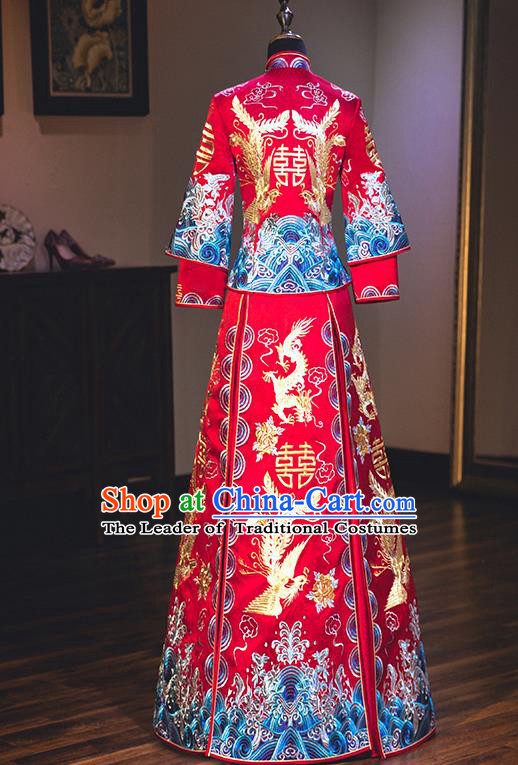 Traditional Chinese Wedding Costumes Traditional Xiuhe Suits Ancient Chinese bridal Full Dress