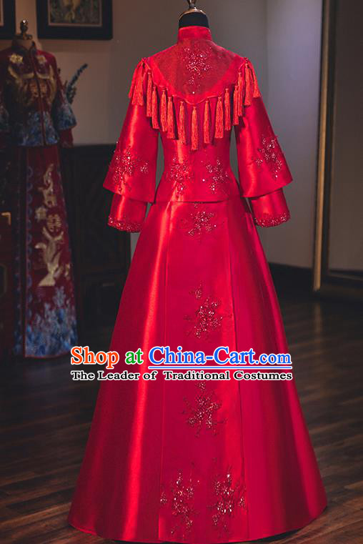 Traditional Chinese Wedding Costumes Traditional Xiuhe Suits Ancient Chinese bridal Full Dress