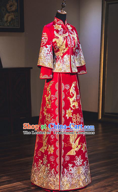 Traditional Chinese Wedding Costumes Traditional Xiuhe Suits Ancient Chinese bridal Full Dress