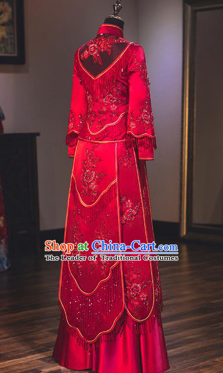 Traditional Chinese Wedding Costumes Traditional Xiuhe Suits Ancient Chinese bridal Full Dress