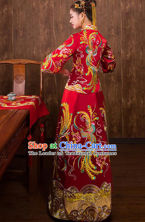 Traditional Chinese Wedding Costumes Traditional Xiuhe Suits Ancient Chinese bridal Full Dress