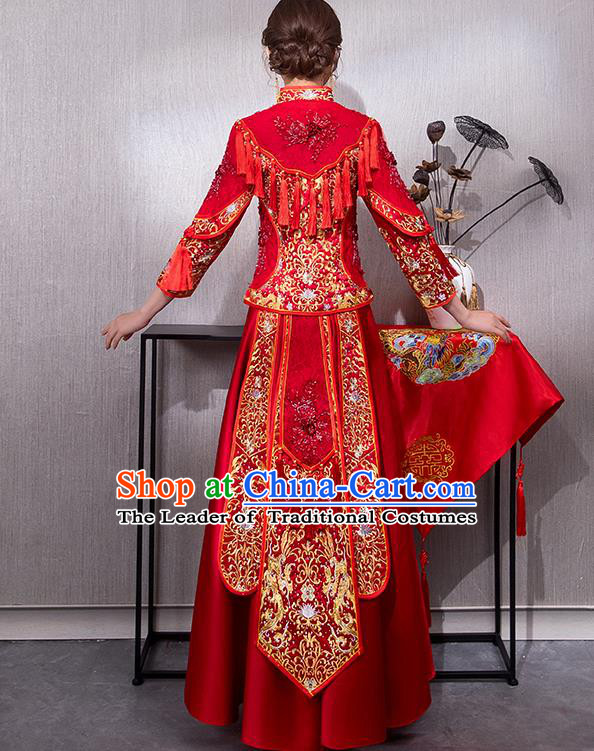 Traditional Chinese Wedding Costumes Traditional Xiuhe Suits Ancient Chinese bridal Full Dress