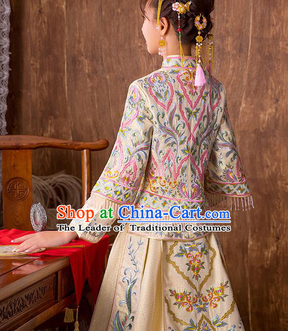 Traditional Chinese Wedding Costumes Traditional Xiuhe Suits Ancient Chinese bridal Full Dress