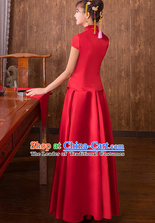 Traditional Chinese Wedding Costumes Traditional Xiuhe Suits Ancient Chinese bridal Full Dress