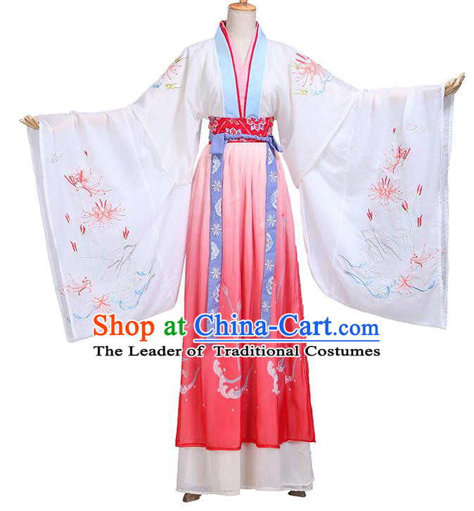 Chinese Ancient Palace Lady Hanfu Han Dynasty Imperial Concubine Queen Embroidered Historical Costumes