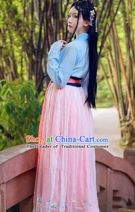 Chinese Ancient Palace Lady Hanfu Han Dynasty Imperial Concubine Queen Embroidered Historical Costumes