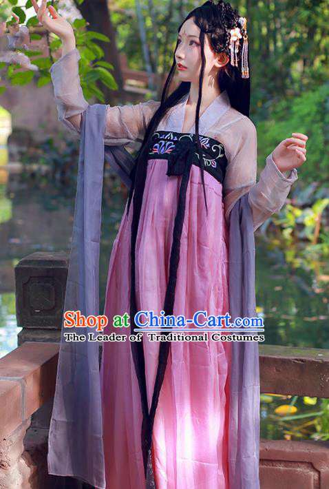 Chinese Ancient Fairy Hanfu Dress Tang Dynasty Imperial Concubine Embroidered Hanfu Clothing for Women