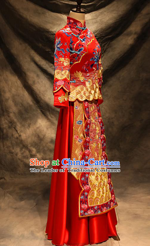 Traditional Chinese Wedding Costumes Traditional Xiuhe Suits Ancient Chinese bridal Full Dress