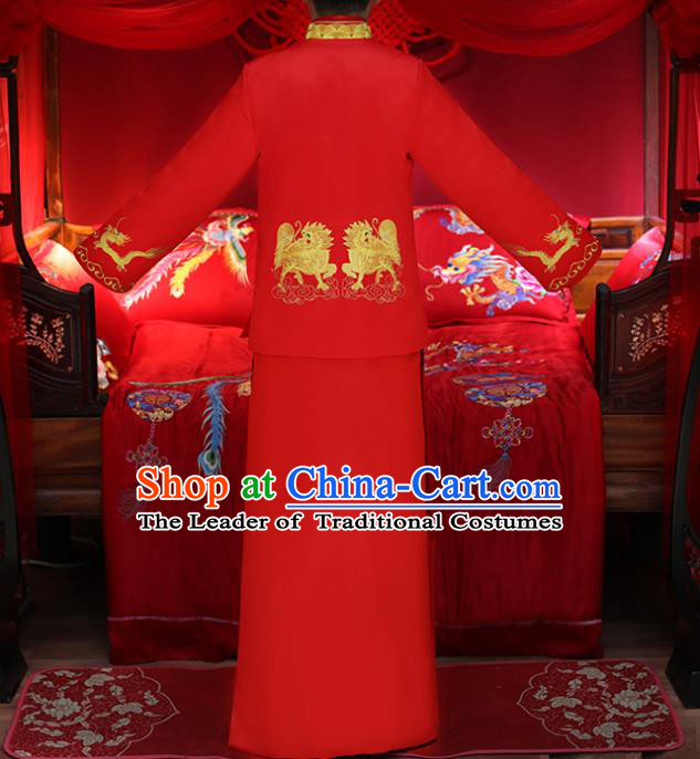 Traditional Chinese Wedding Costumes Traditional Xiuhe Suits Ancient Chinese bridal Full Dress