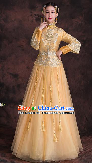 Traditional Chinese Wedding Costumes Traditional Xiuhe Suits Ancient Chinese bridal Full Dress