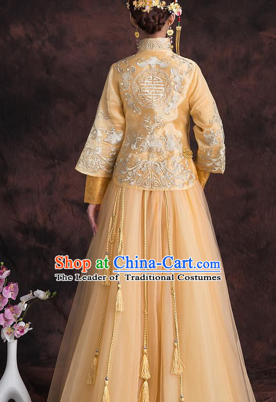 Traditional Chinese Wedding Costumes Traditional Xiuhe Suits Ancient Chinese bridal Full Dress