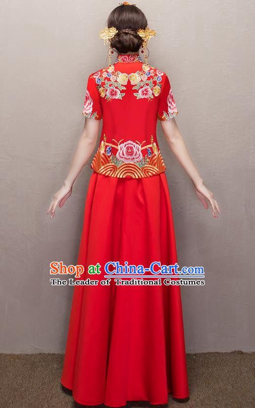 Traditional Chinese Wedding Costumes Traditional Xiuhe Suits Ancient Chinese bridal Full Dress