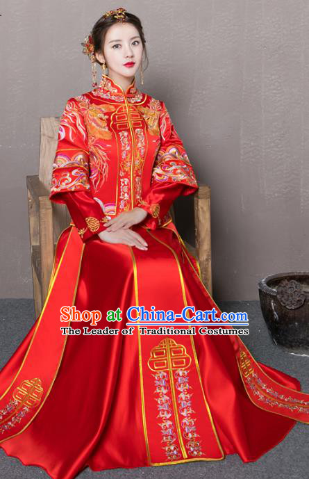 Traditional Chinese Wedding Costumes Traditional Xiuhe Suits Ancient Chinese bridal Full Dress