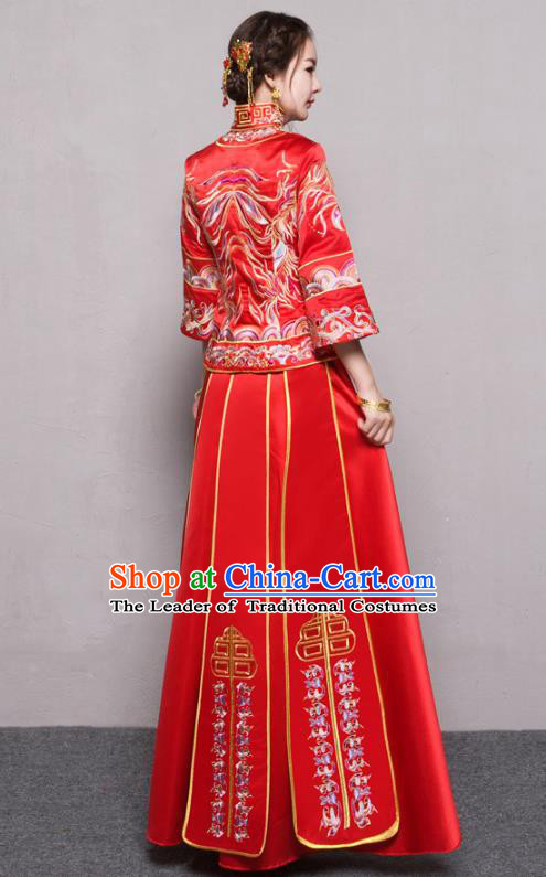 Traditional Chinese Wedding Costumes Traditional Xiuhe Suits Ancient Chinese bridal Full Dress