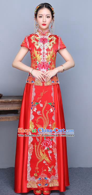 Traditional Chinese Wedding Costumes Traditional Xiuhe Suits Ancient Chinese bridal Full Dress