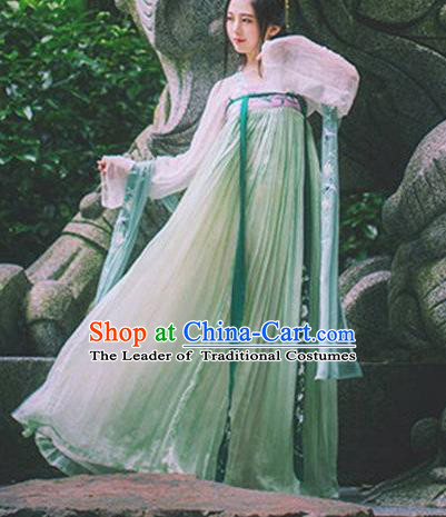 Chinese Ancient Drama Palace Princess Embroidered Hanfu Dress Tang Dynasty Nobility Lady Costume for Women