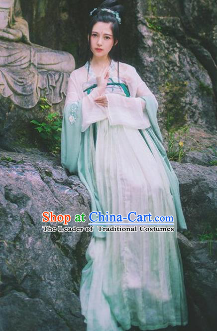 Chinese Ancient Palace Lady Hanfu Han Dynasty Imperial Concubine Queen Embroidered Historical Costumes