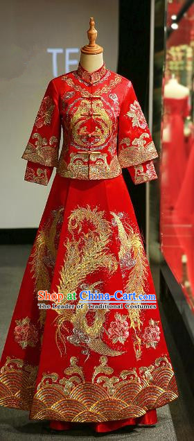 Traditional Chinese Wedding Costumes Traditional Xiuhe Suits Ancient Chinese bridal Full Dress